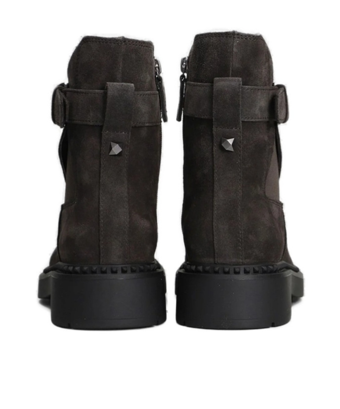 Ash Woman Ankle Boots Charcoal Size 8 Leather In Black