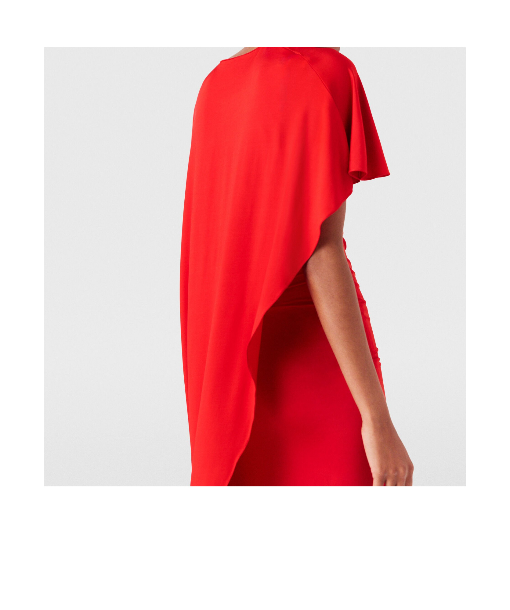 Stella Mccartney Draped Asymmetric Sleeve Gown In Red