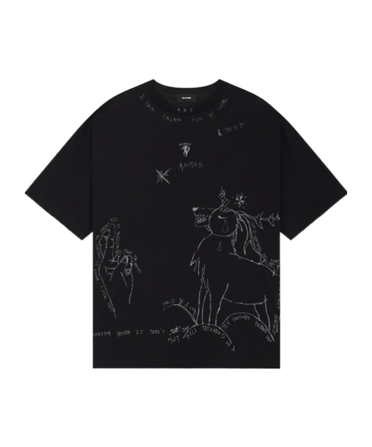 We11 Done Cartoon Cartoon Printed T-shirt In Black