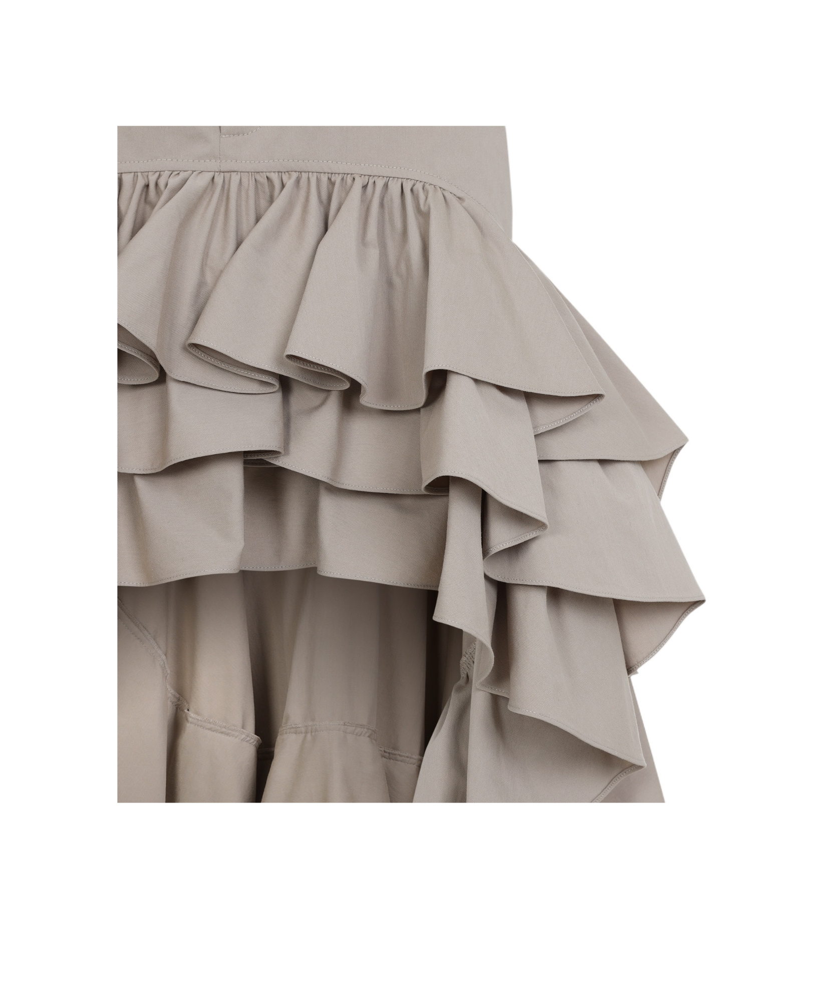 Moschino Skirt With Asymmetrical Ruffled High-low Hem In Nude