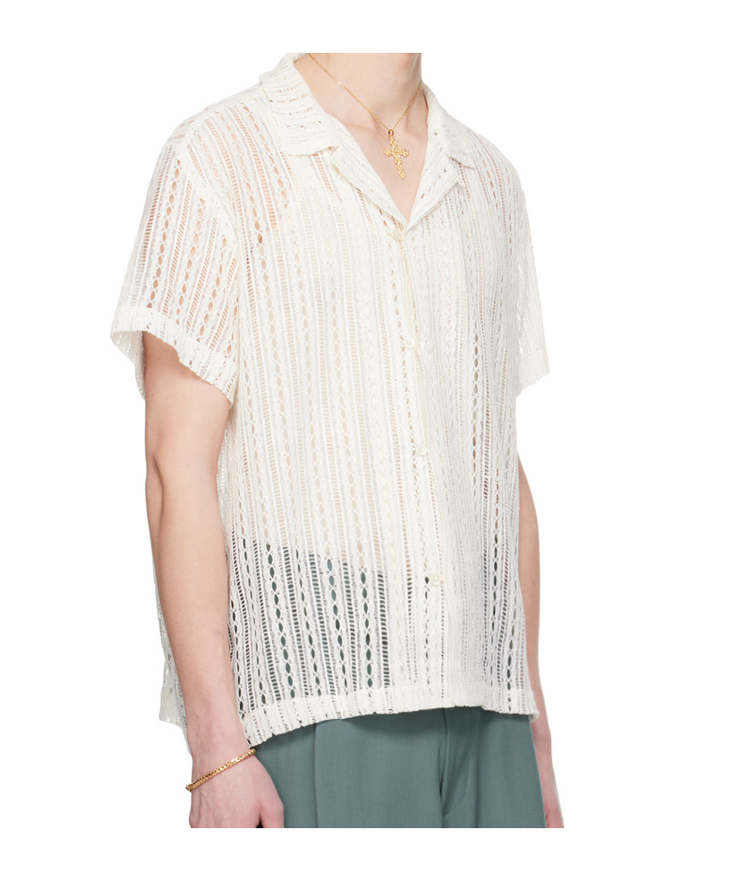 Bode Meandering Shirt In White