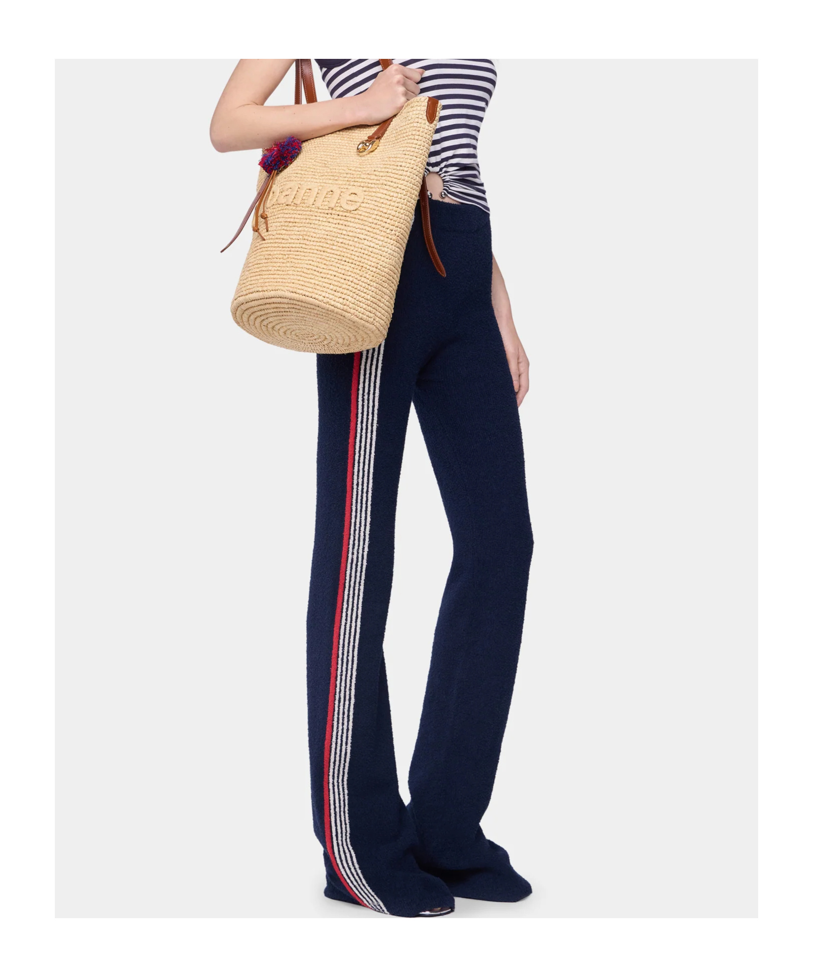 Rabanne Knitted Trousers In Blue
