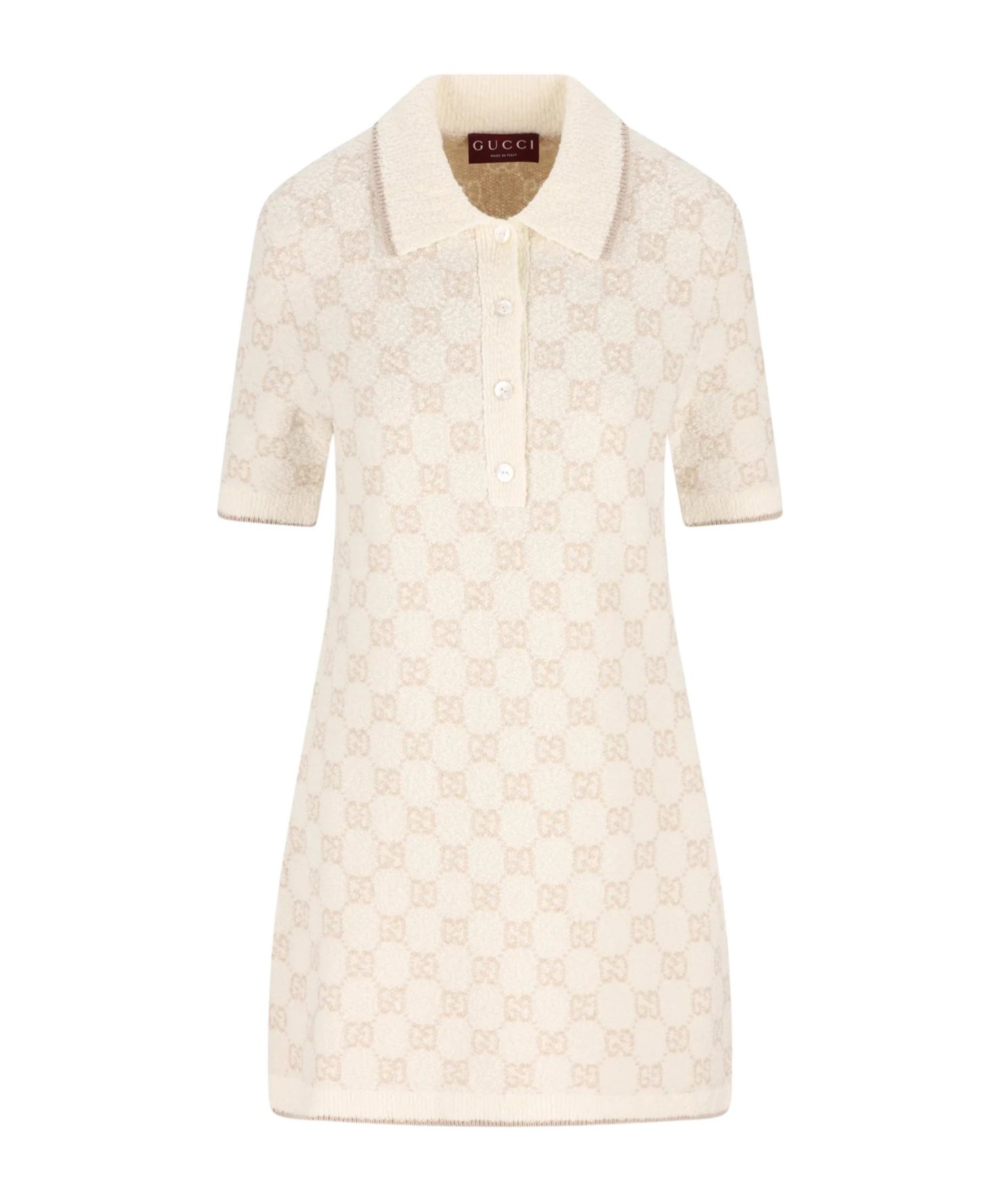 Gucci Short Sleeve Dress In Neutral
