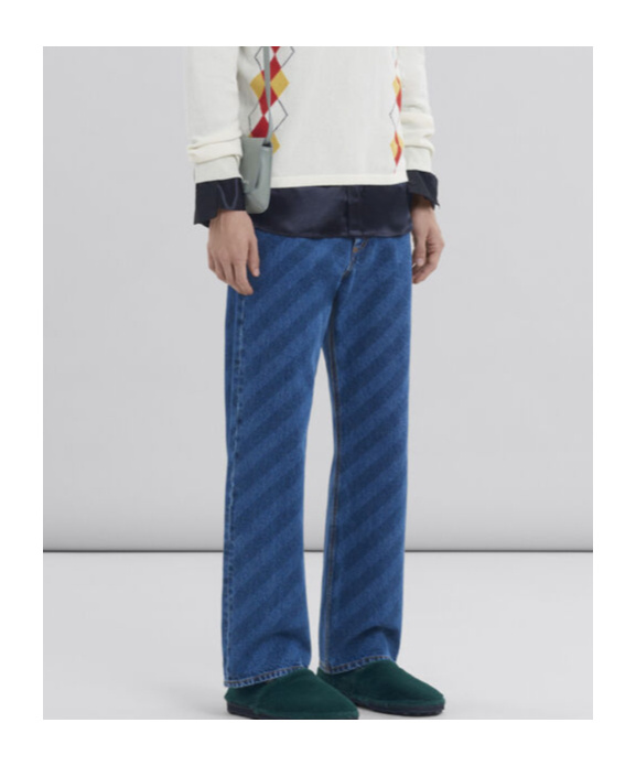 Marni Relaxed Fit Black Jeans In Blue