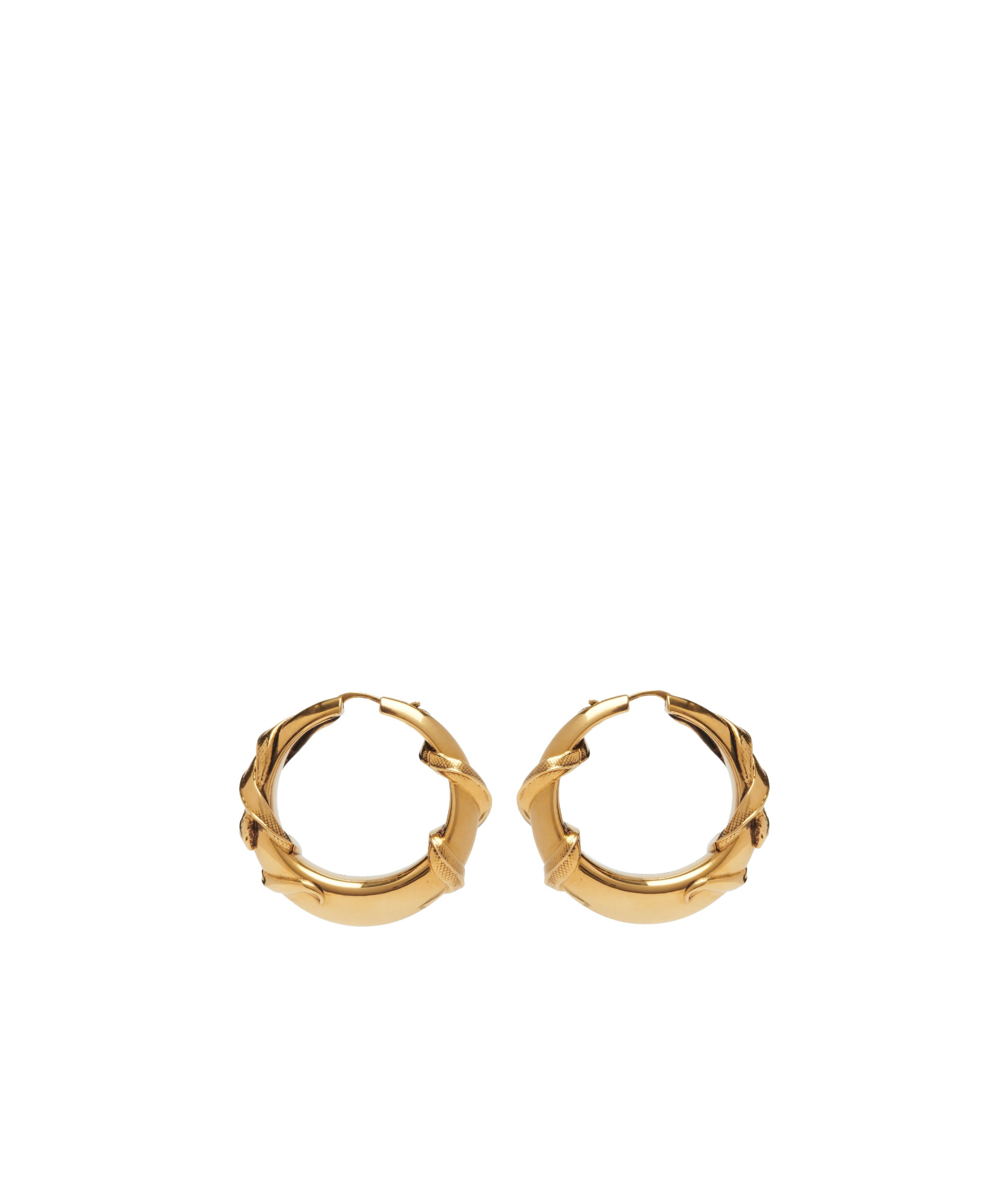 Alexander Mcqueen Snake Hoop Earrings In Yellow