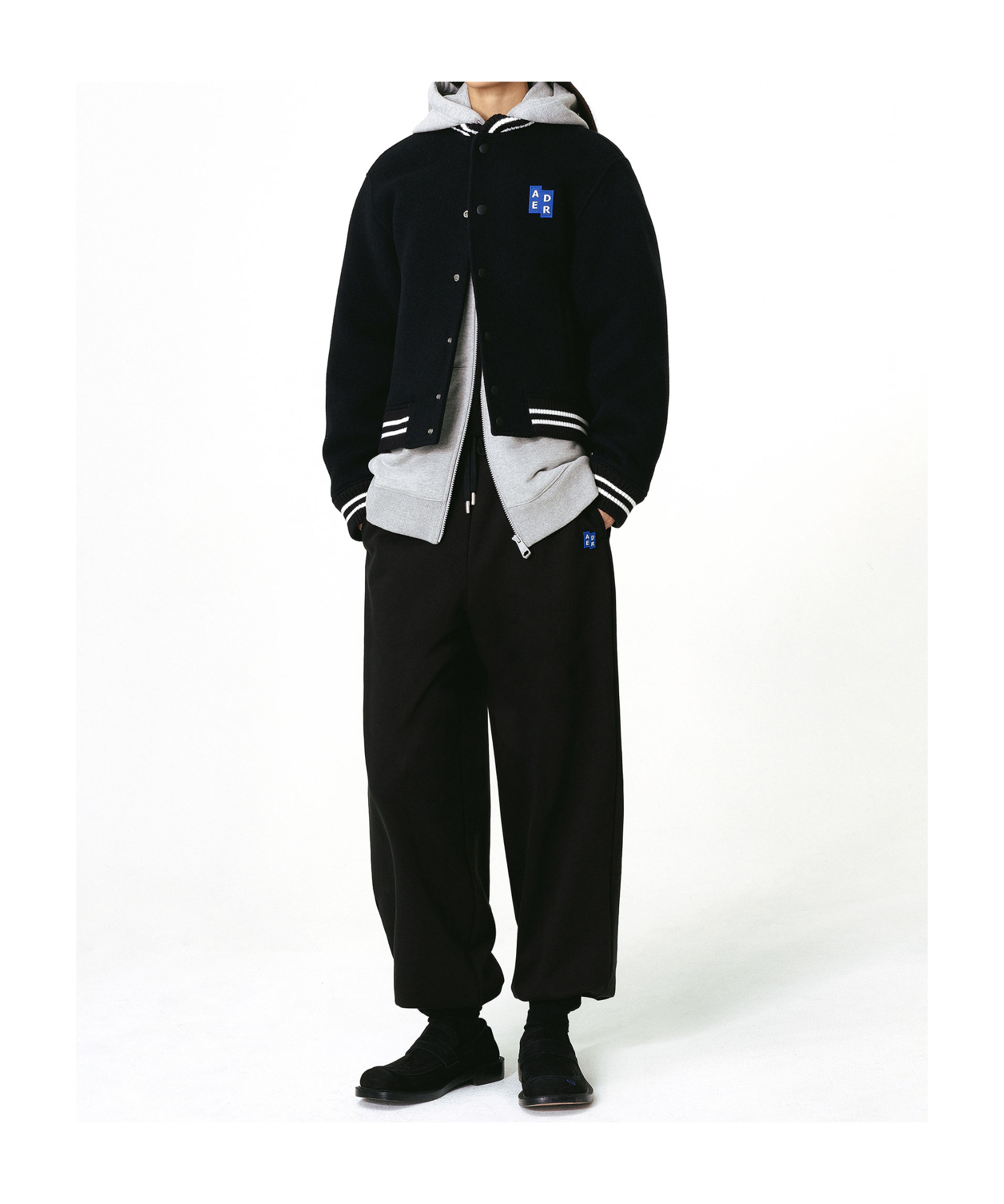 Ader Error Significant Collection Trs Tag Logo Baseball Cotton Clothing In Black