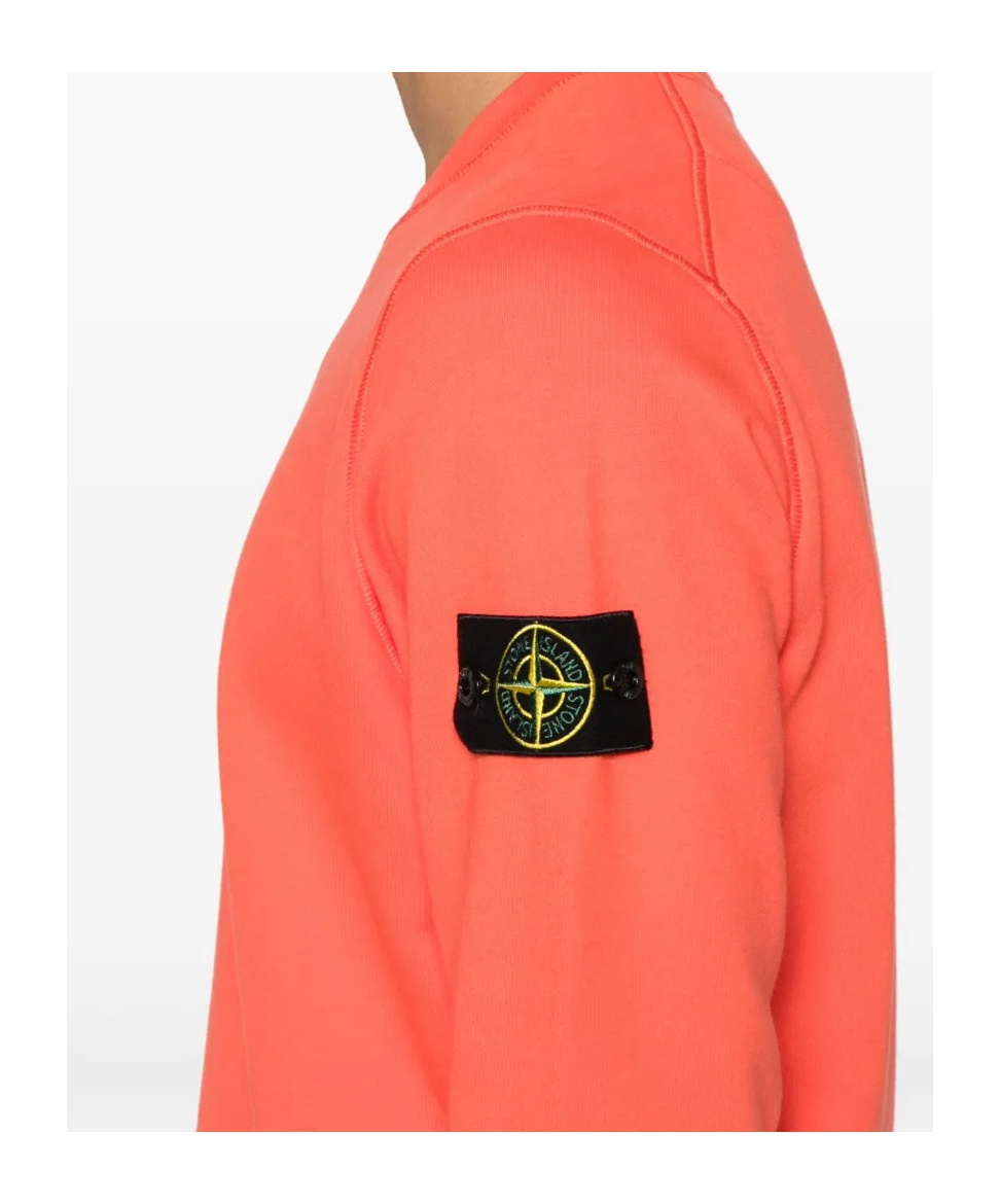 Stone Island Compass-badge Sweatshirt In Orange