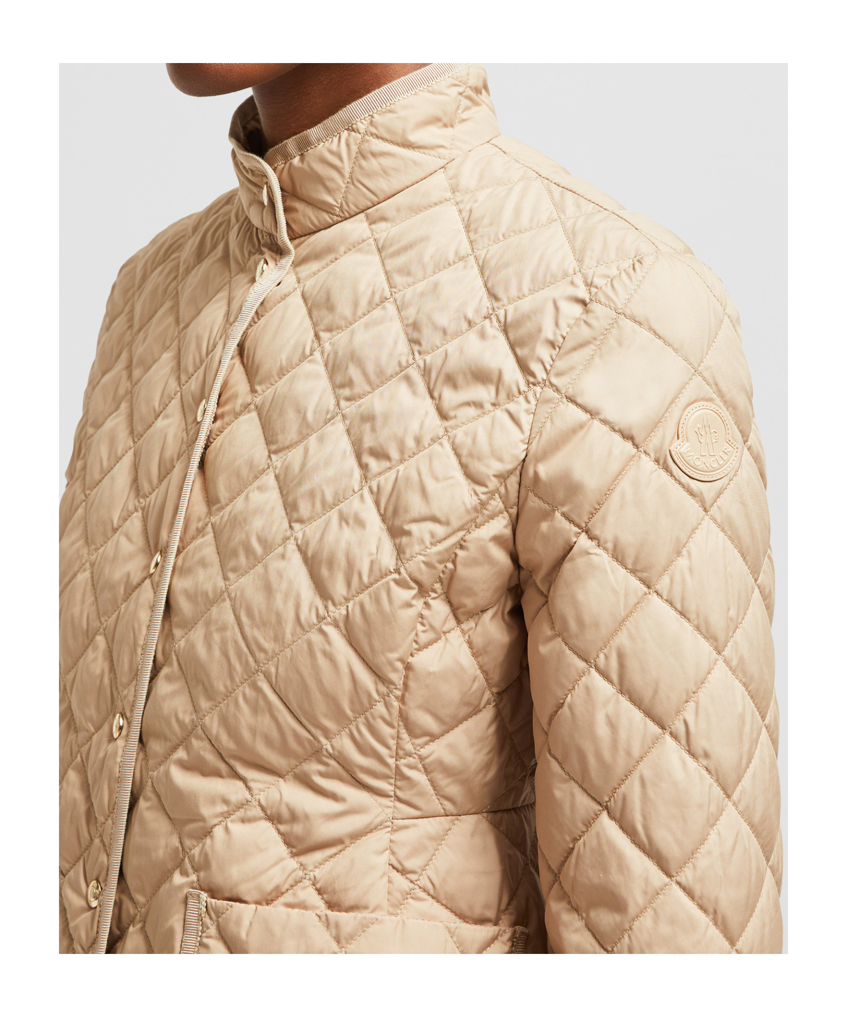 Moncler Beige Epin Puffer Jacket In Nude