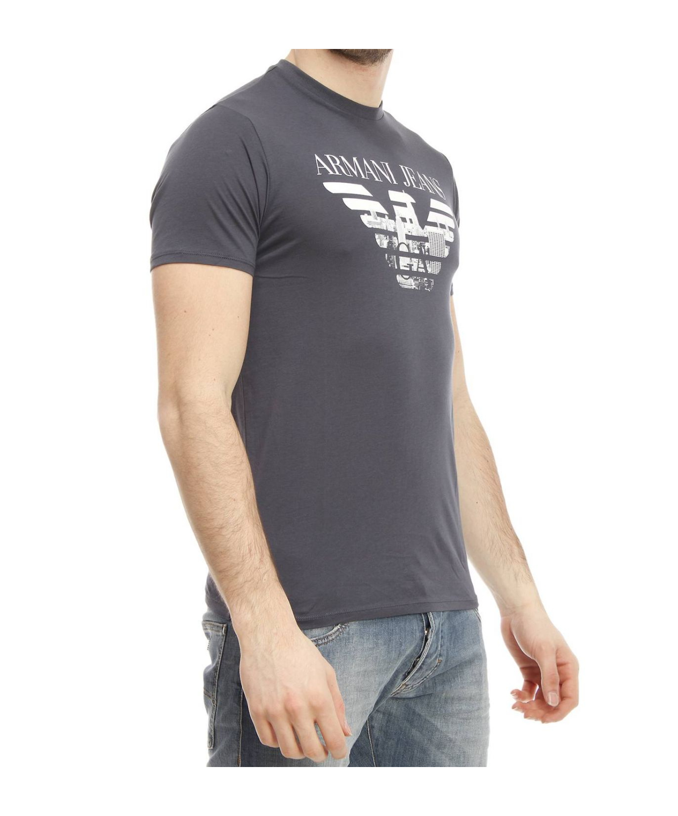 Armani Jeans Logo Printed T-shirt In Black