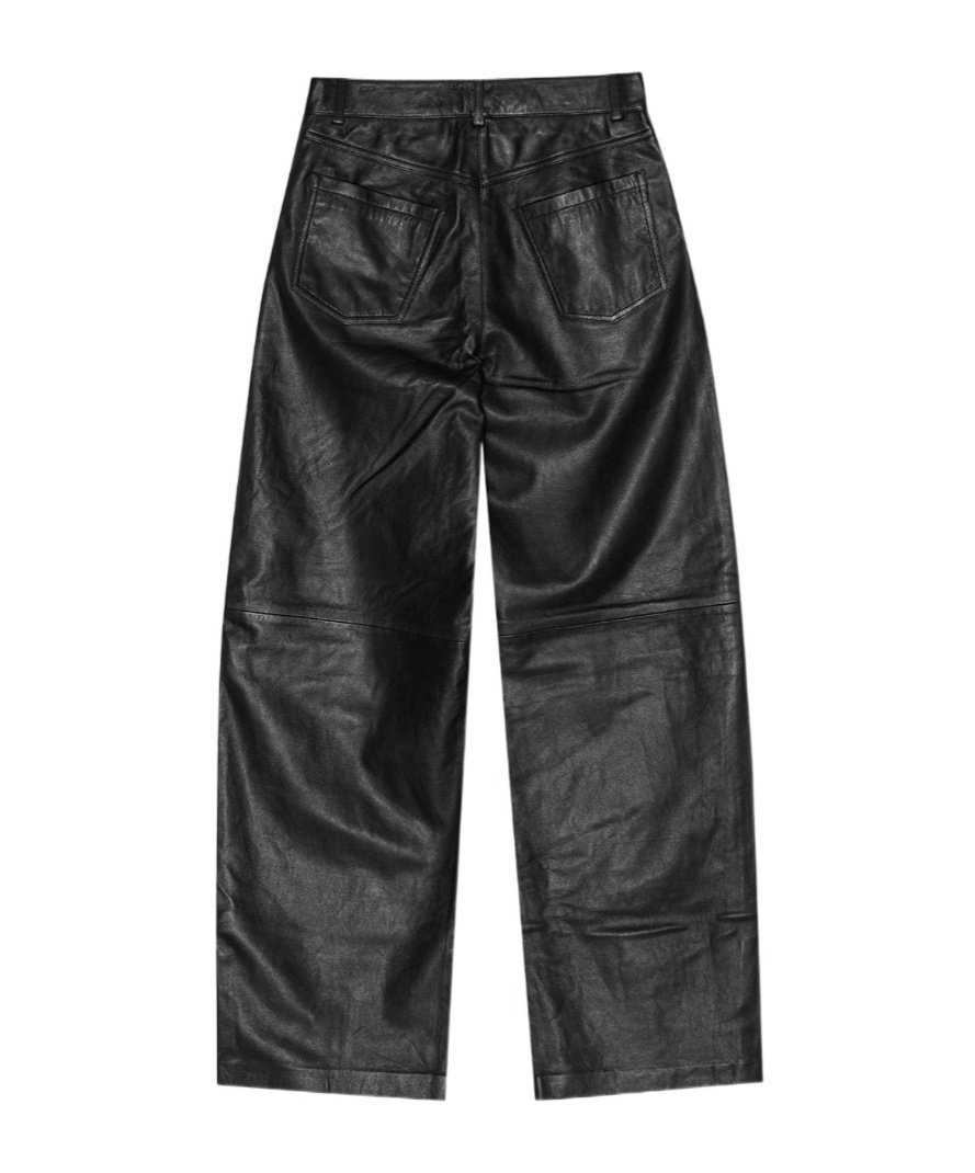 Remain Birger Christensen Cocoon Leather Trousers In Black