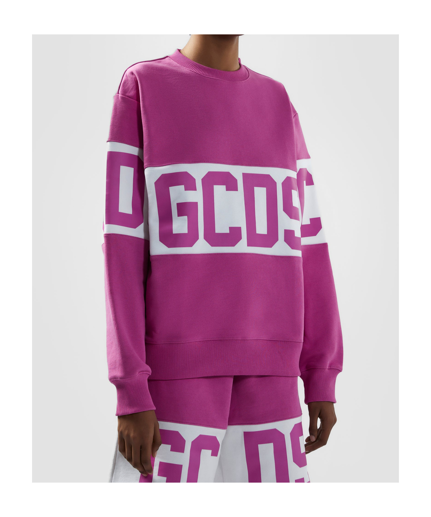 Gcds Logo-print Sweatshirt In Pink