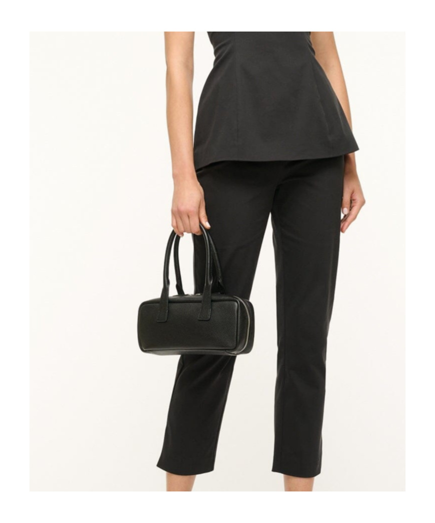 Staud Zippered Shoulder Bag In Black