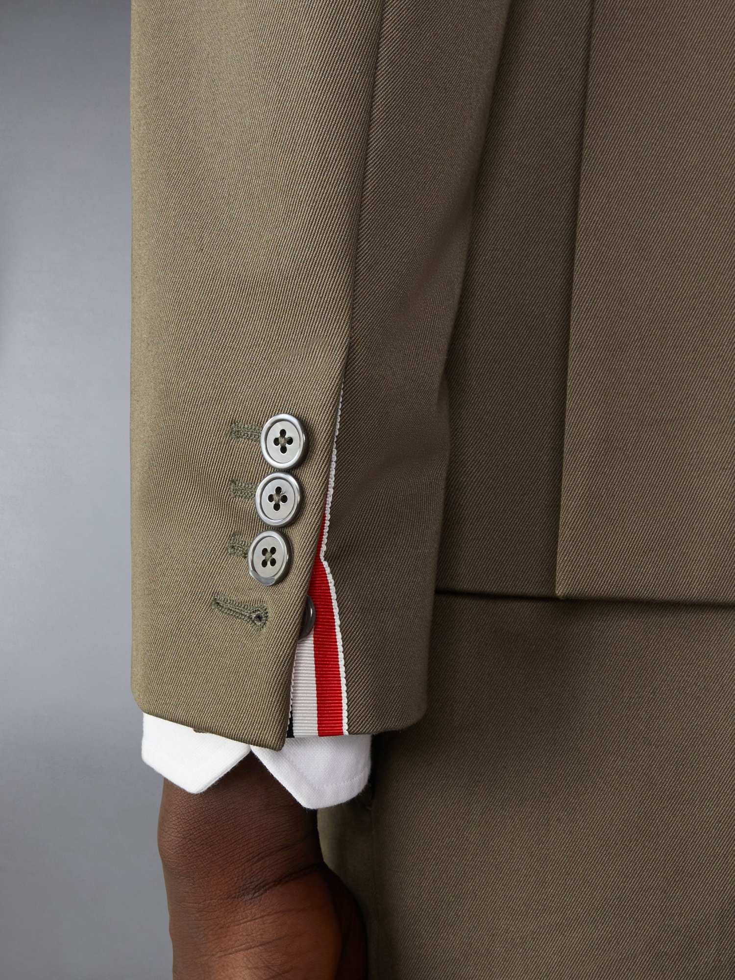 Shop Thom Browne Rwb-striped Cotton Single-breasted Blazer In Brown