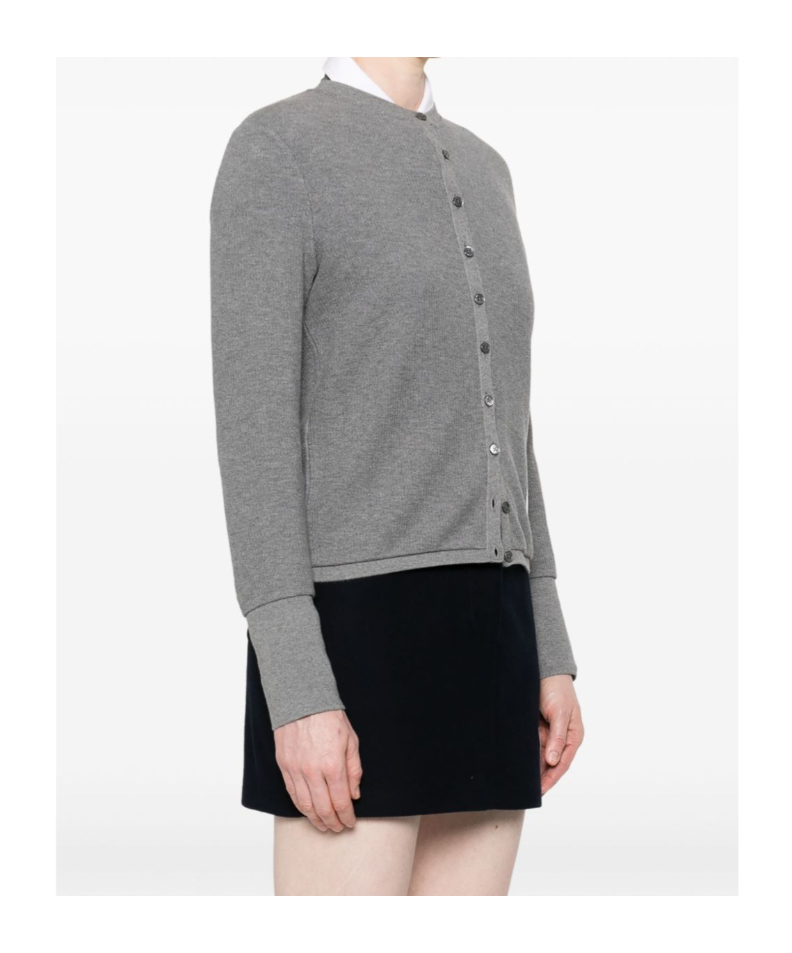 Thom Browne Long-sleeved Cardigan In Gray