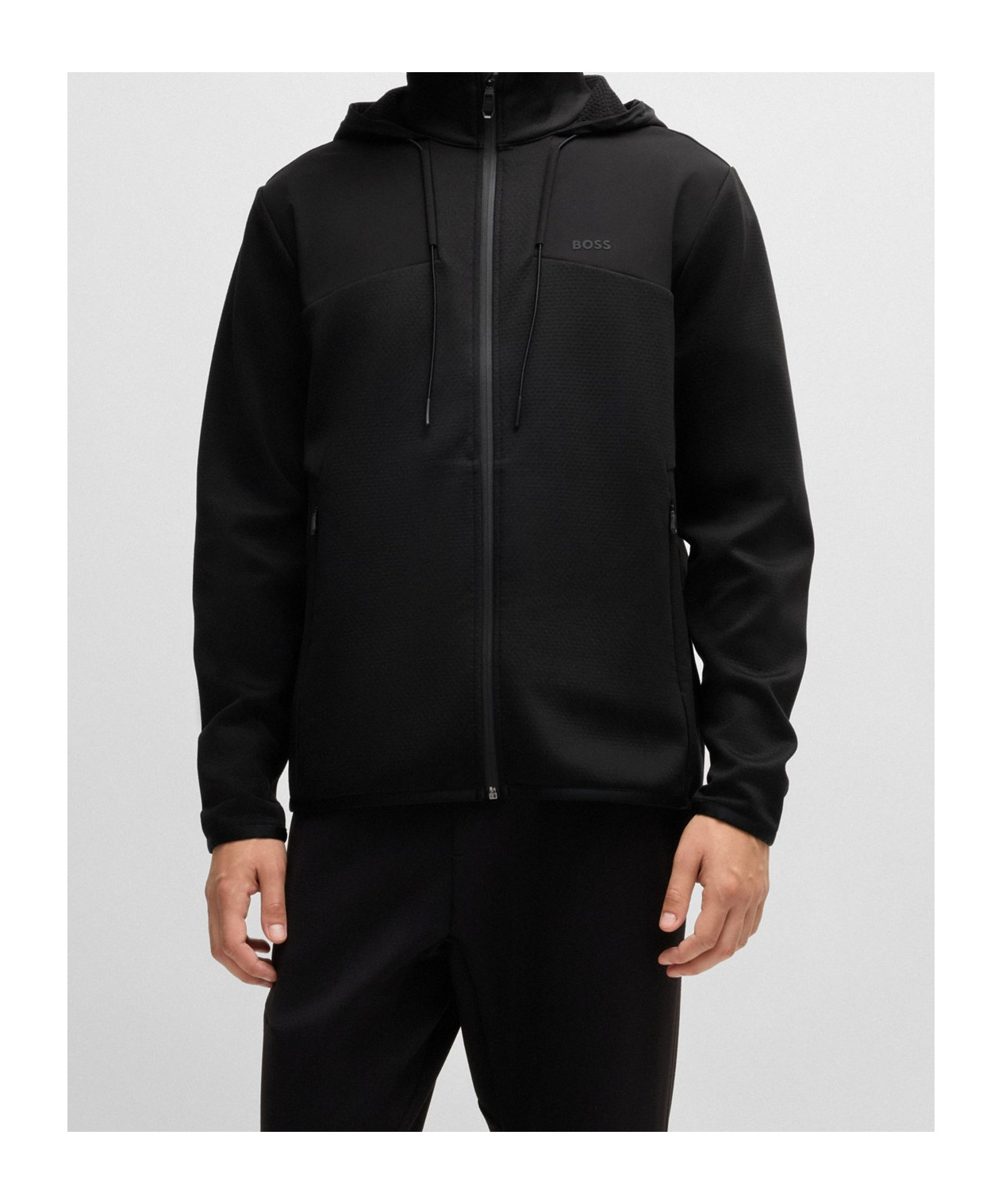 HUGO BOSS ZIPPERED HOODED SWEATSHIRT