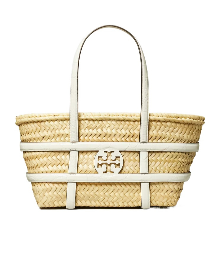 Tory Burch Natural Small Ella Straw Basket Tote
