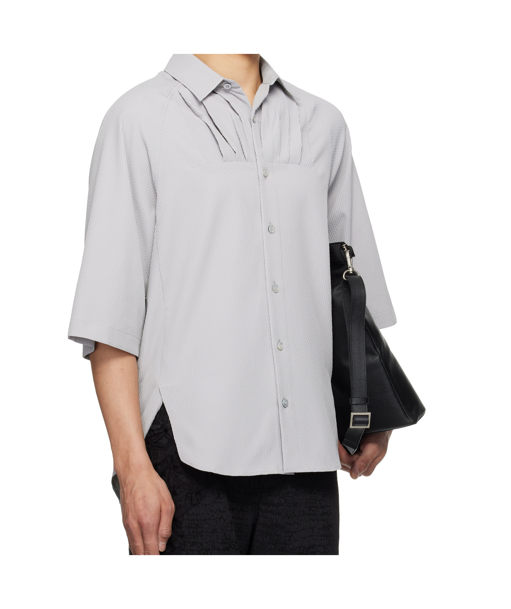 Ader Error Plain Woven Shirt In Grey