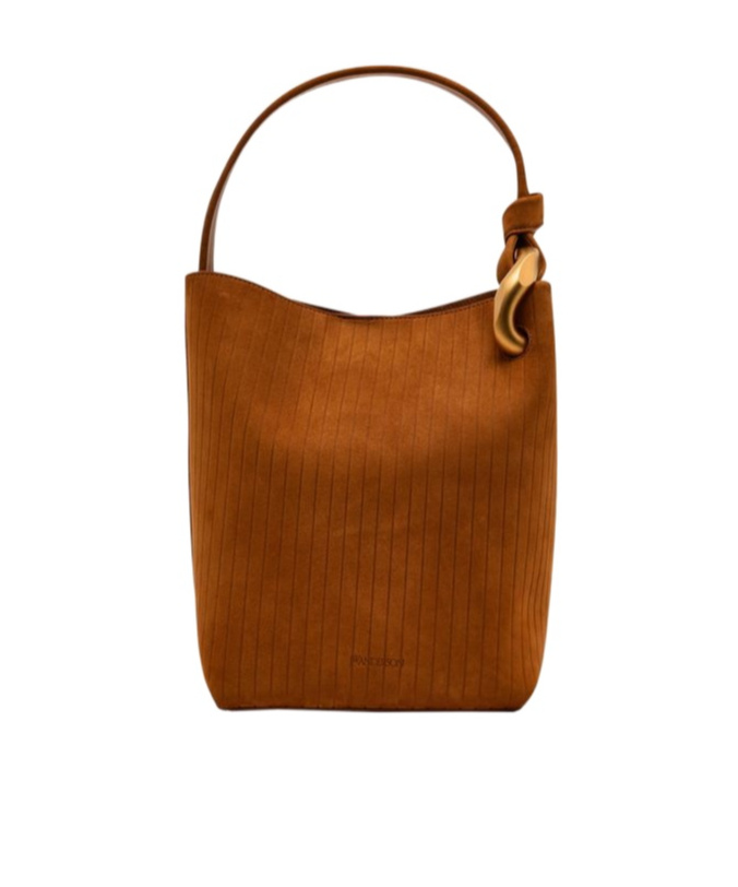 Jw Anderson The Jwa Corner Bucket Suede In Brown