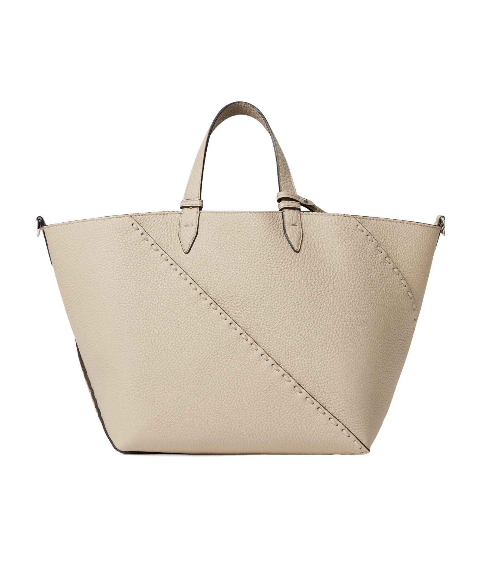 Fendi Diagonal Shopping Small Selleria In Nude