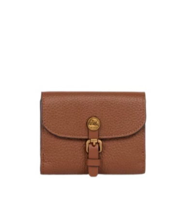 Etro Small Tumbled Leather Pony Wallet In Brown
