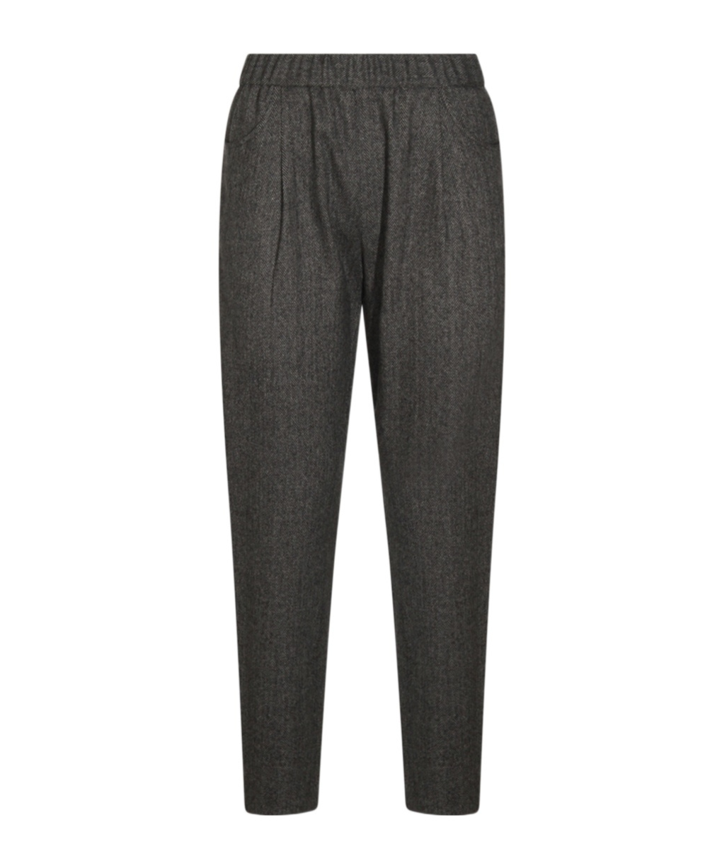 Antonelli Elastic Waist Casual Pants In Black