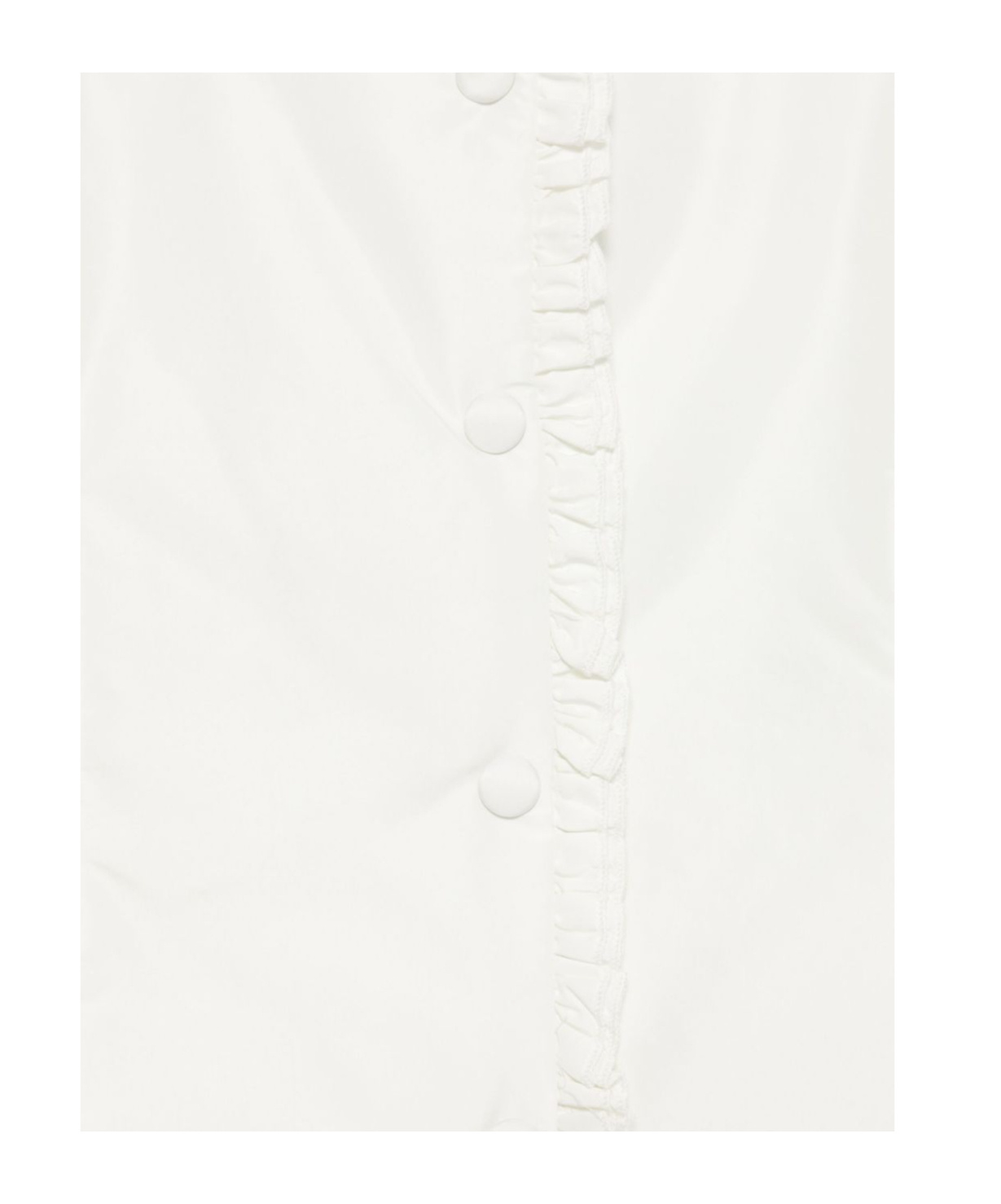 Monnalisa Ruffled-trim Puffer Jacket In White