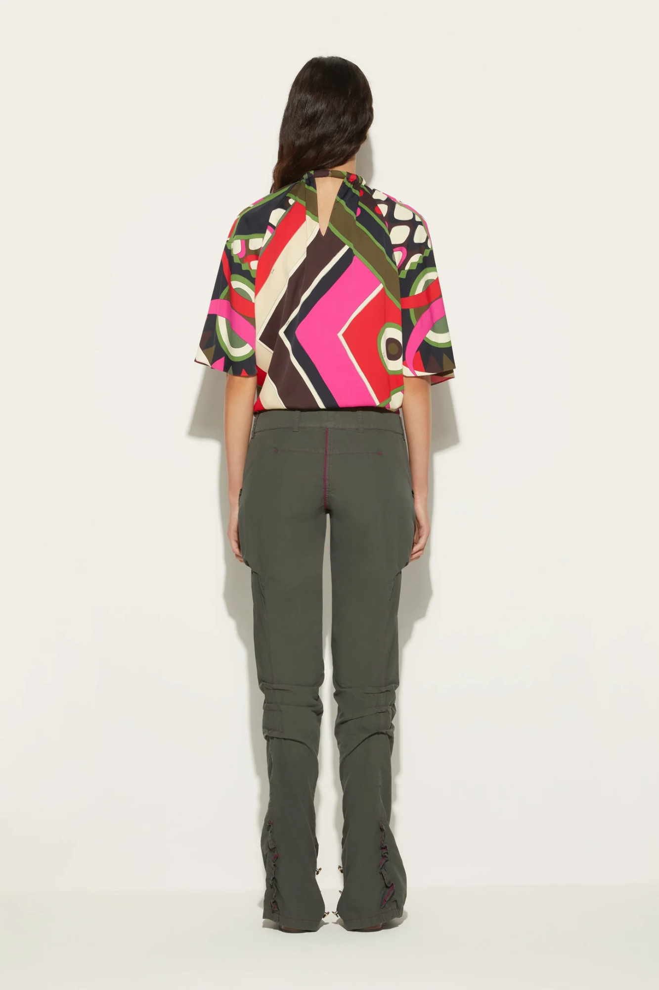 Emilio Pucci Vivara-print V-neck Blouse In Multicolor