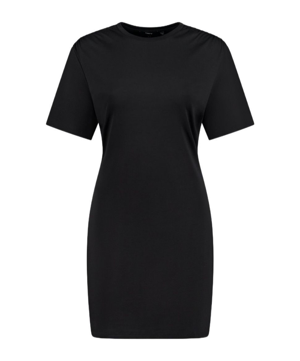 Theory A-line Short-sleeved Dress In Black