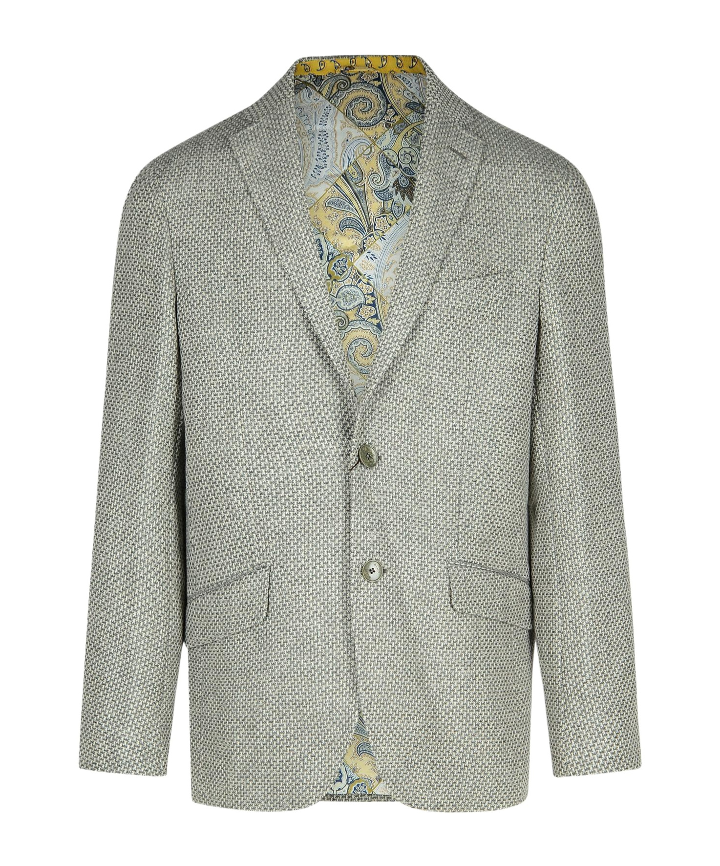 Etro 'roma' Grey Wool Blend Blazer In Gray
