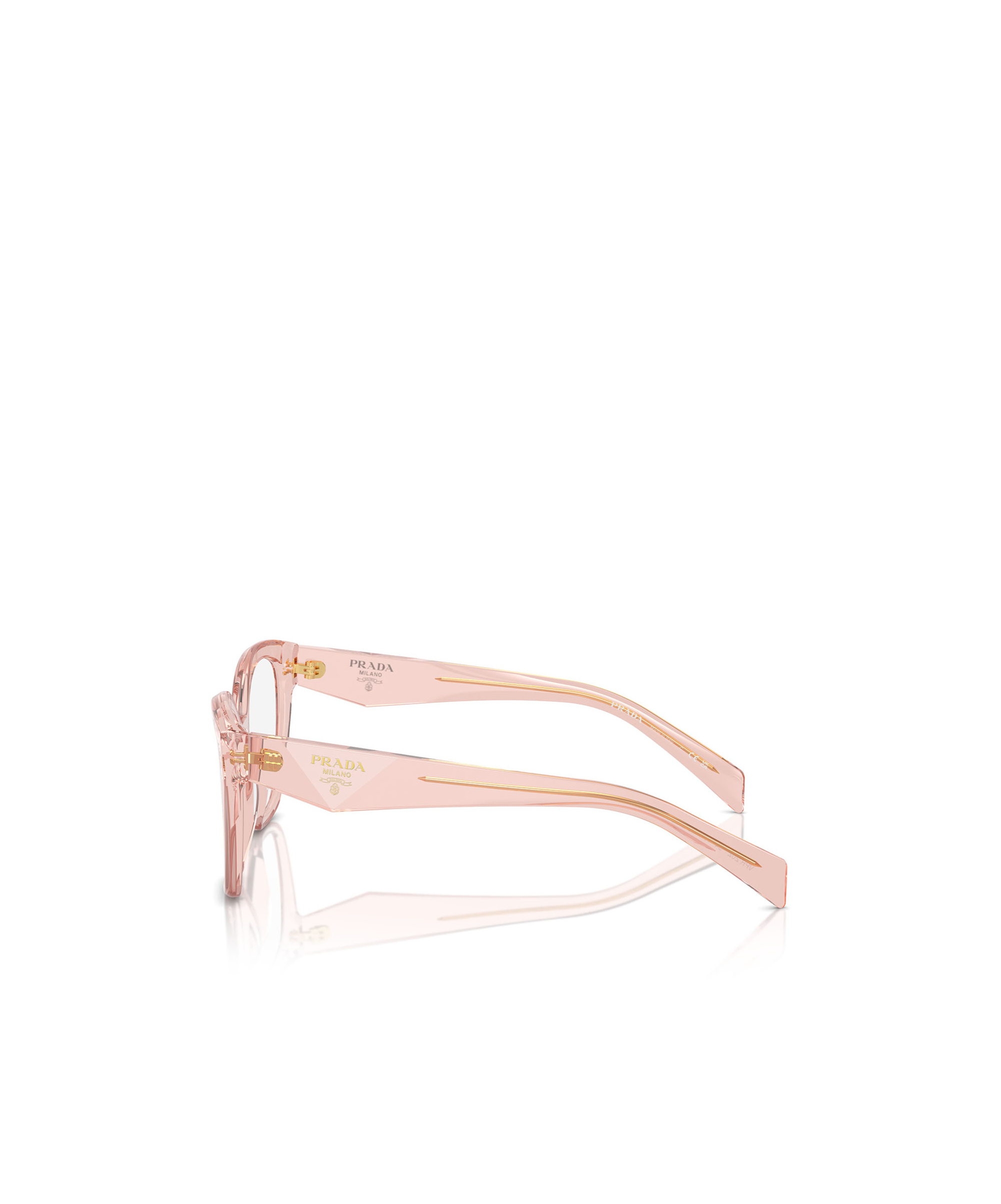 Prada Womens Pr20zv Irregular-frame Acetate Optical Glasses Pink In Pink