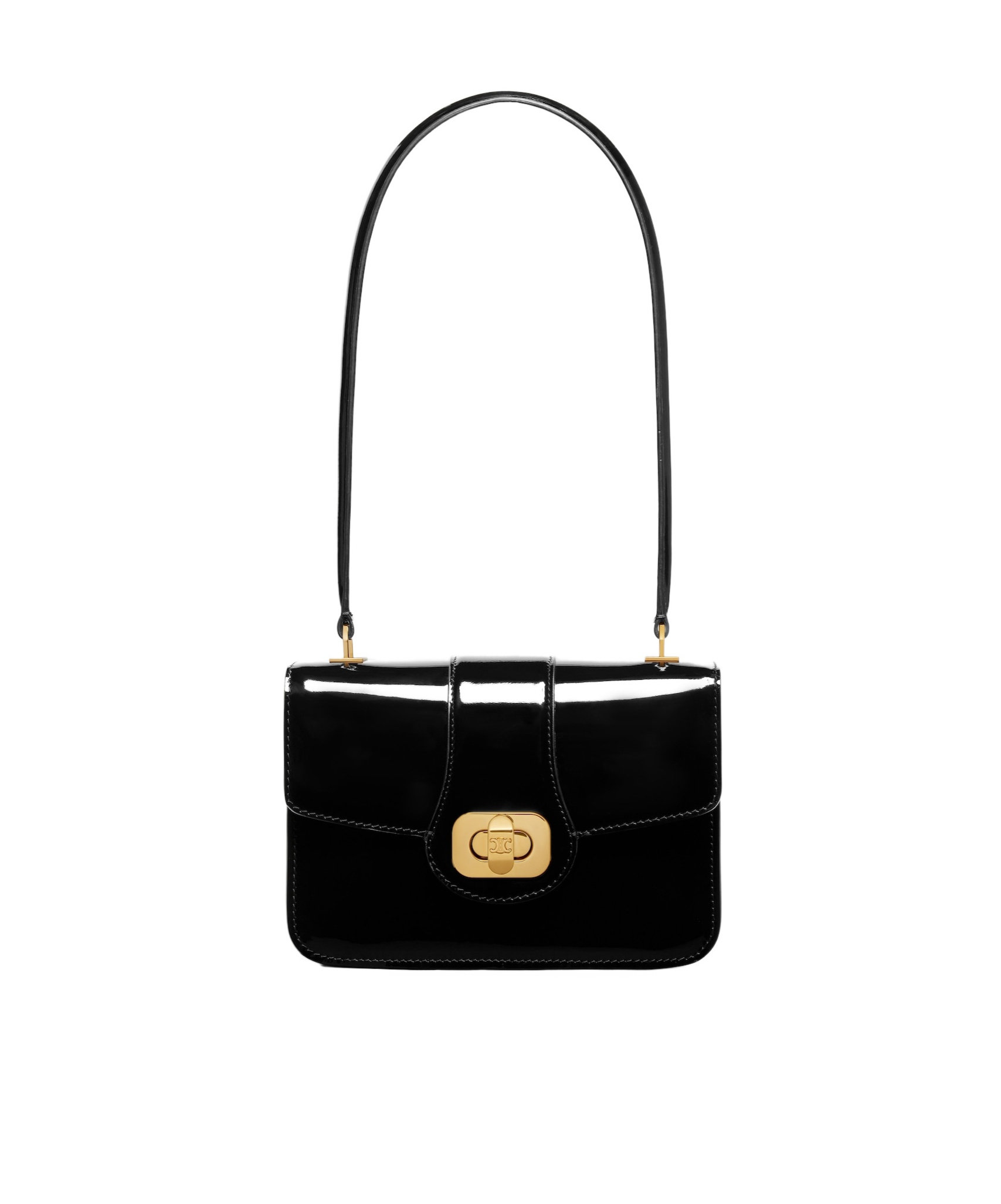 Celine Josephine Teen Leather Shoulder Bag In Black