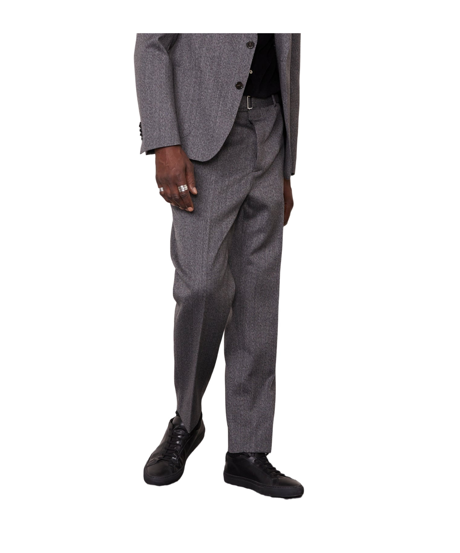 Shop Officine Generale Virgin Wool Trousers In Black