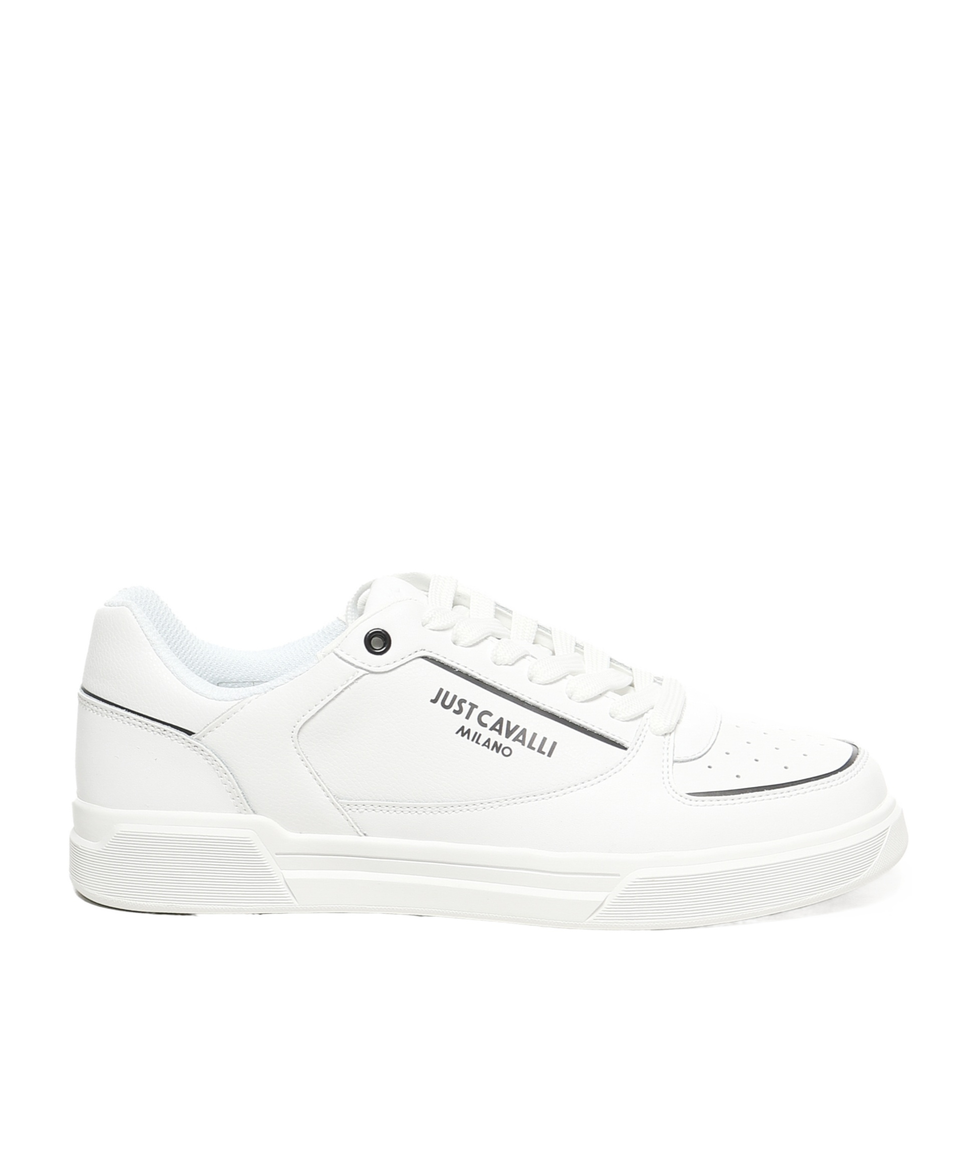Just Cavalli Logo Printed Low-top Sneakers In White