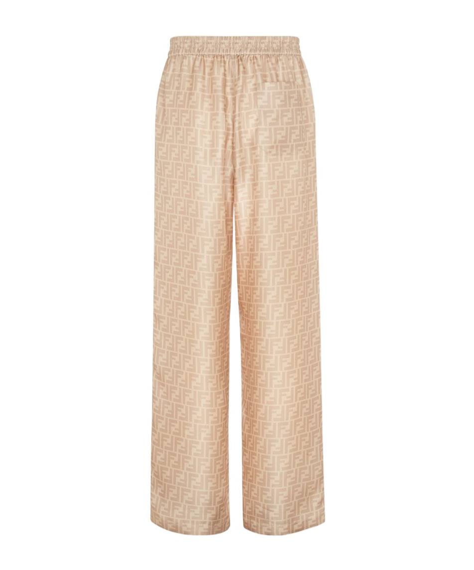 Fendi Ff Patterned Pants In Nude