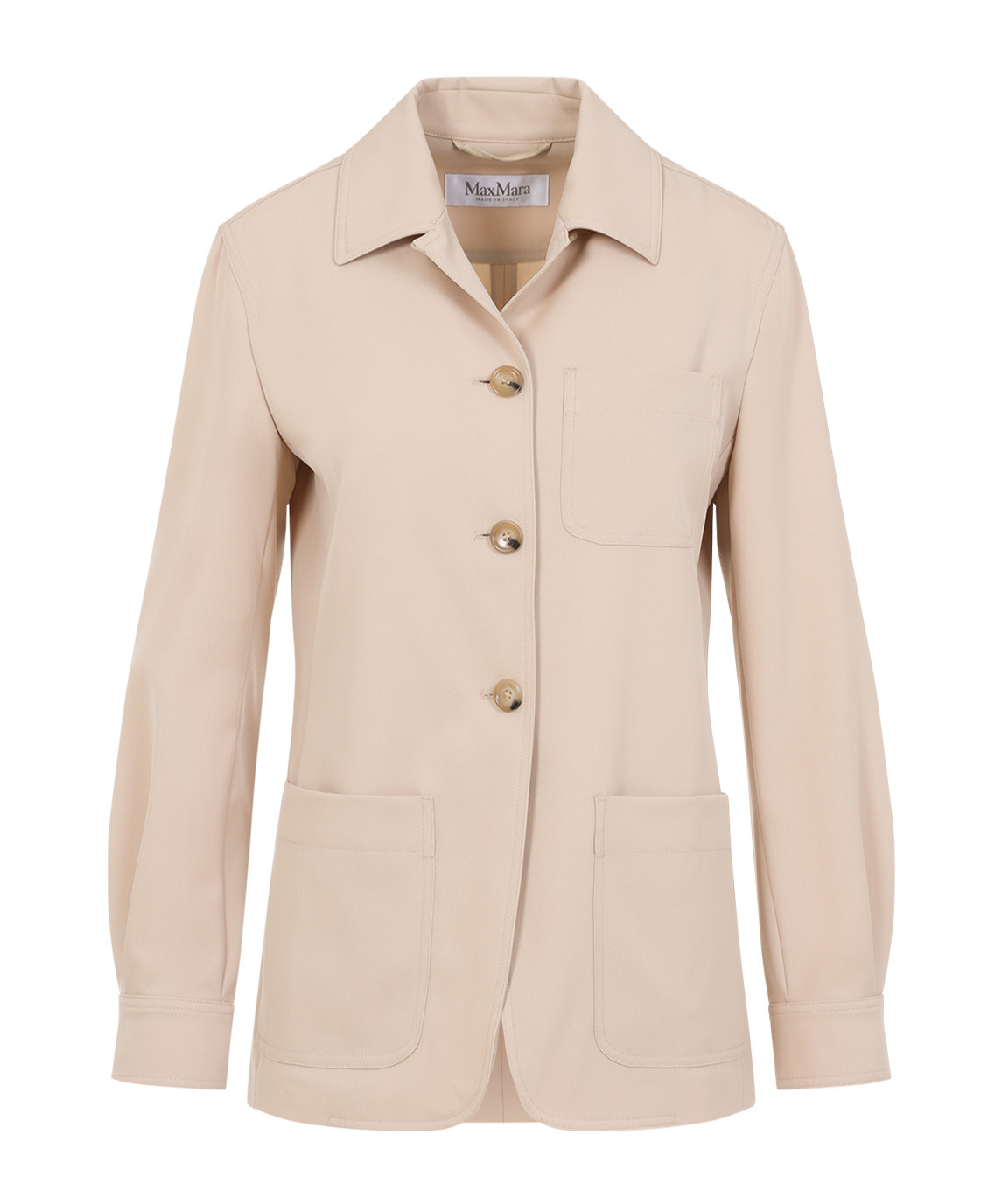 Max Mara Long-sleeved Casual Jacket In Nude
