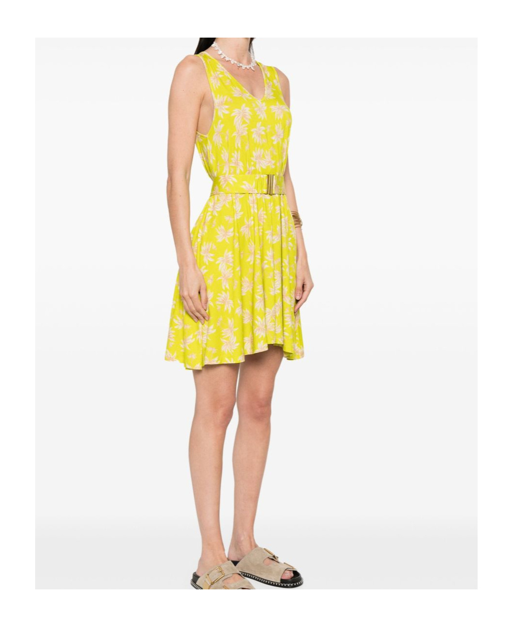 Shop Twinset Palm-print Mini Dress