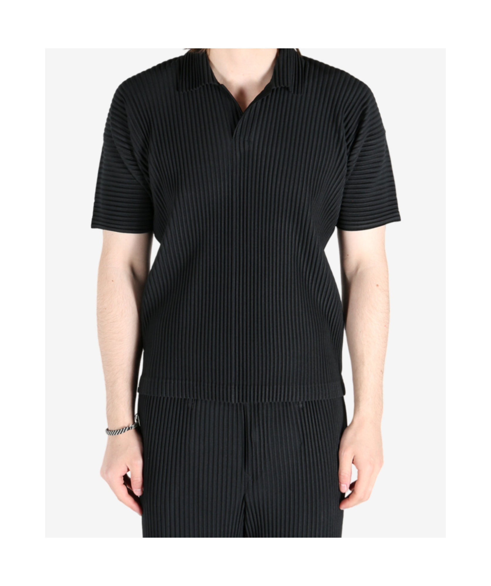 Issey Miyake Black Basics Polo Shirt