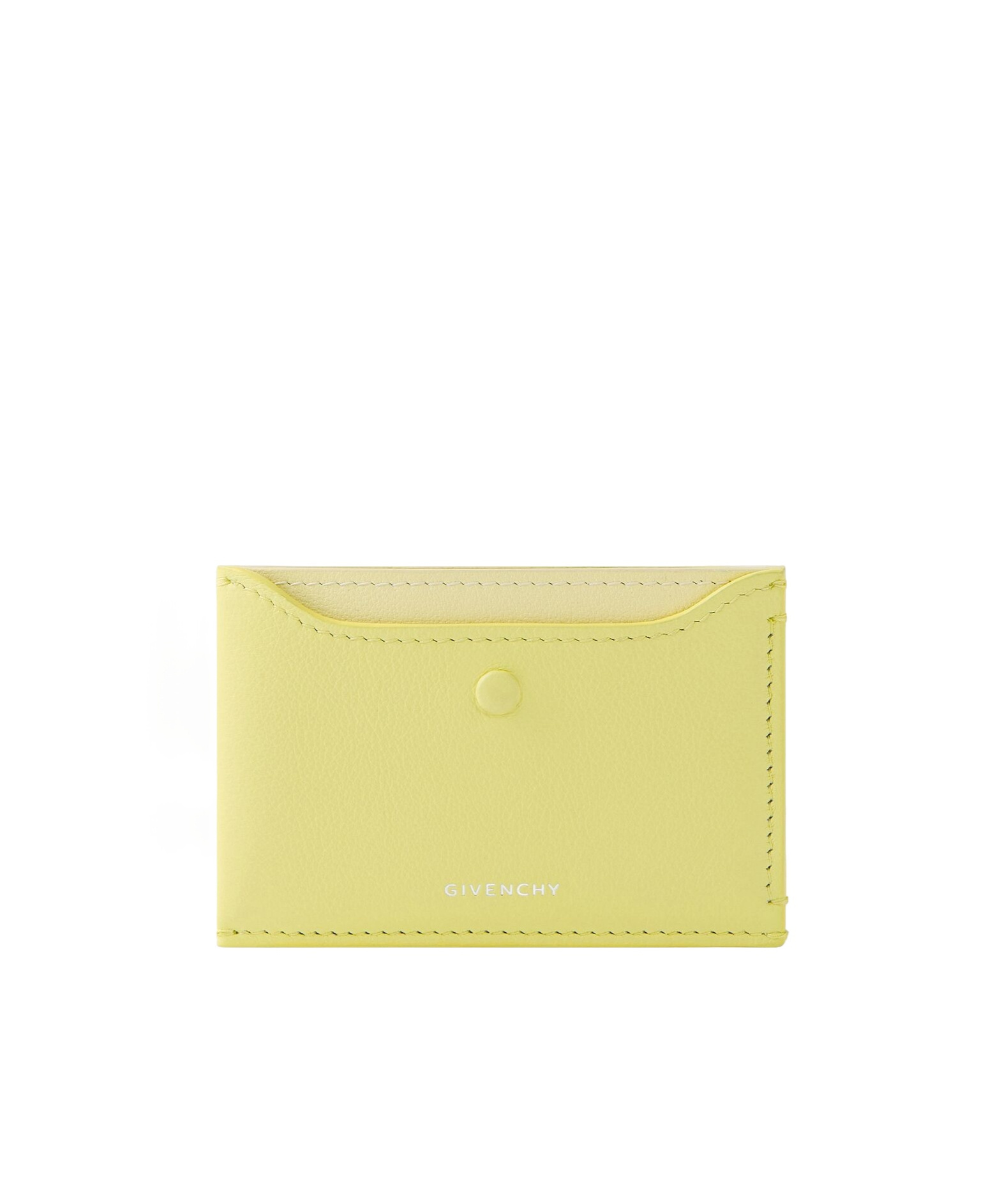 Givenchy Day Card Holder In Grained Leather In Yellow