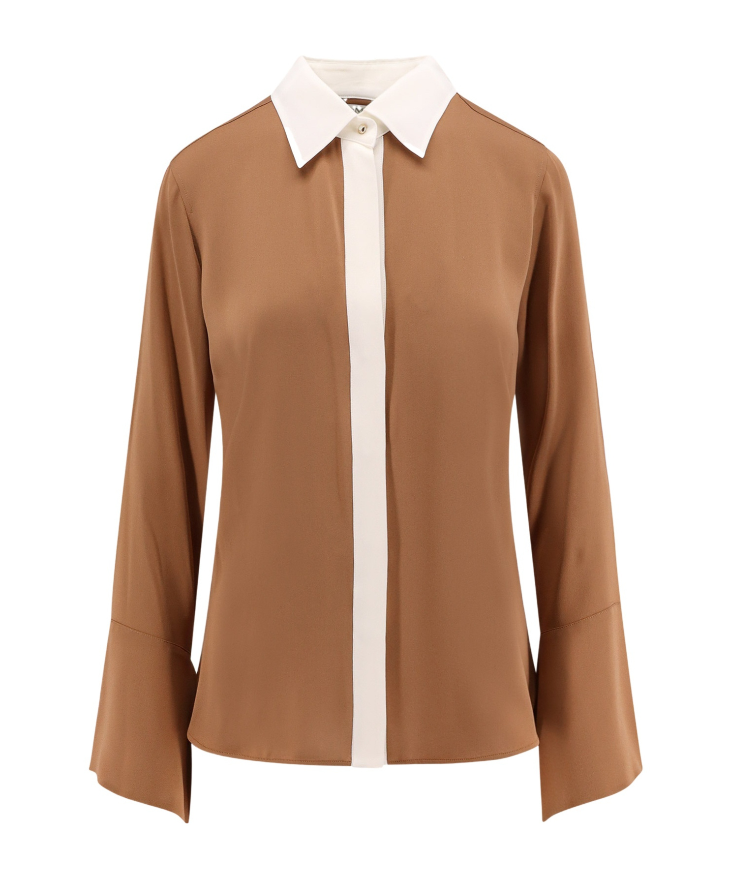 Max Mara Long-sleeved Shirt In Brown