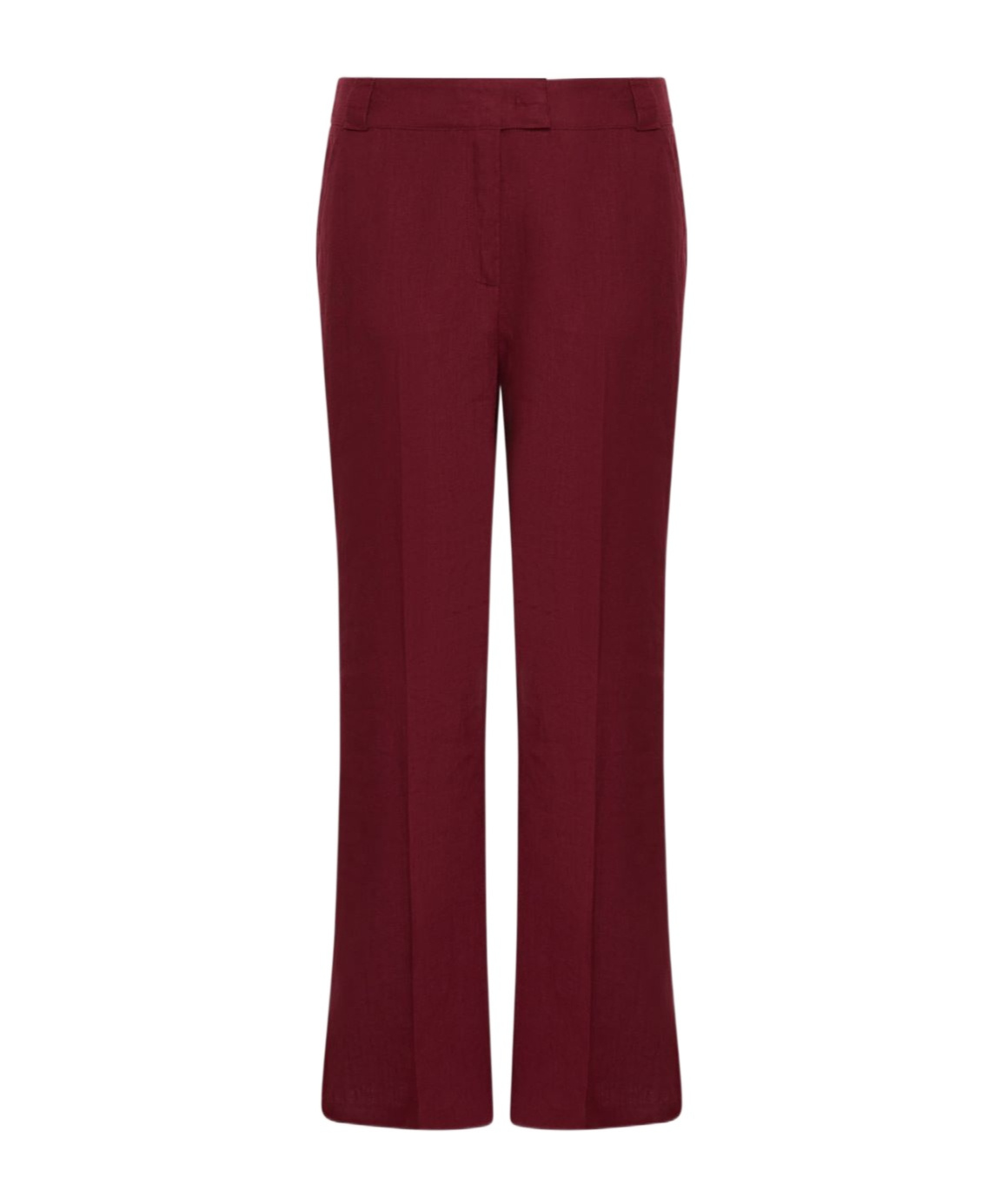Marella Flared Linen Trousers In Bordeaux