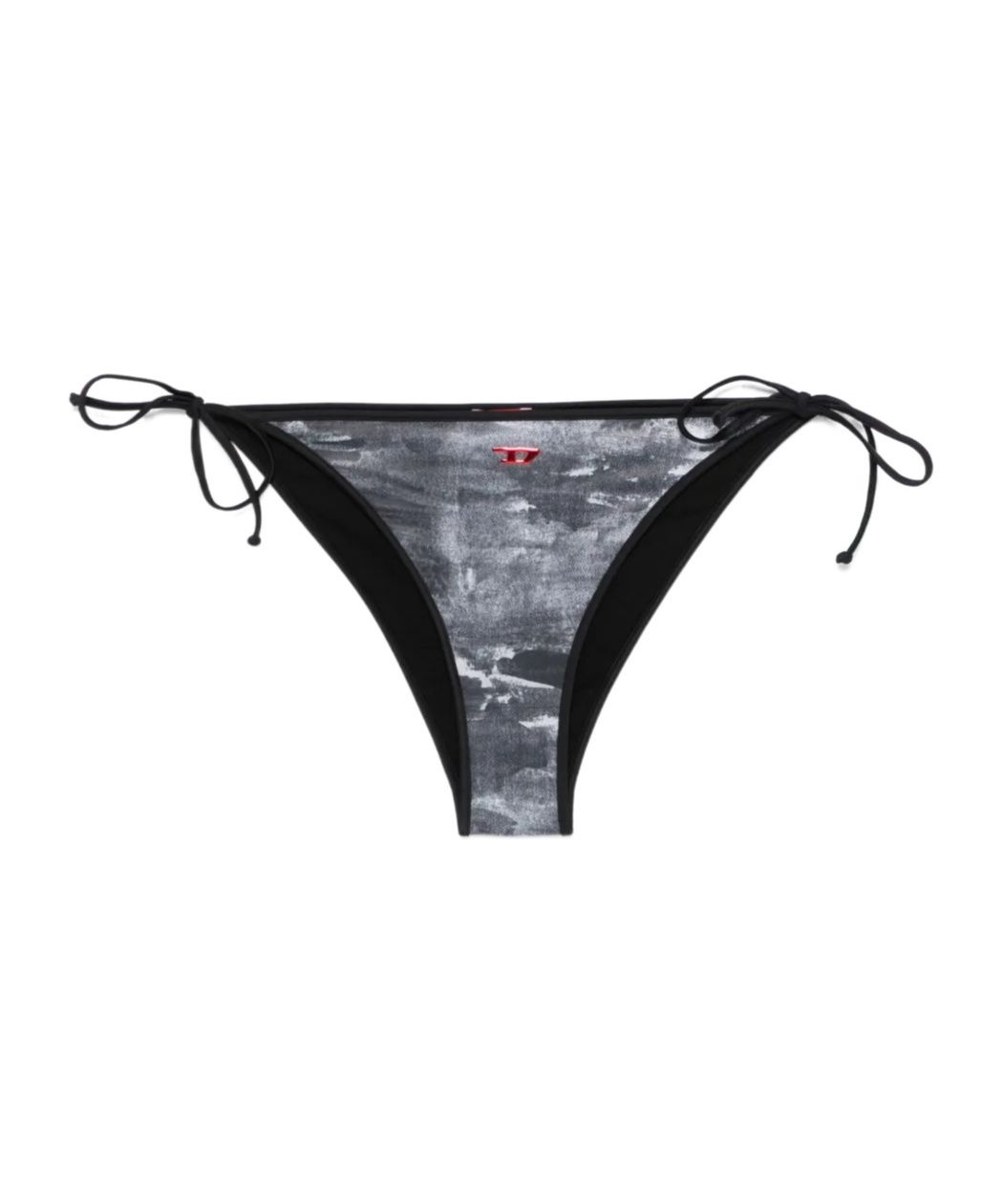 Diesel Abstract-print Bikini Bottoms In Gray