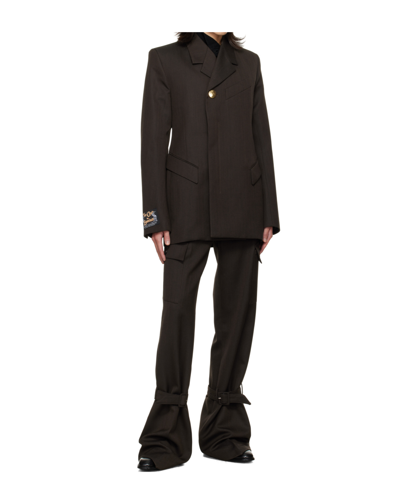 Egonlab Brown Belted Cargo Pants In Brown