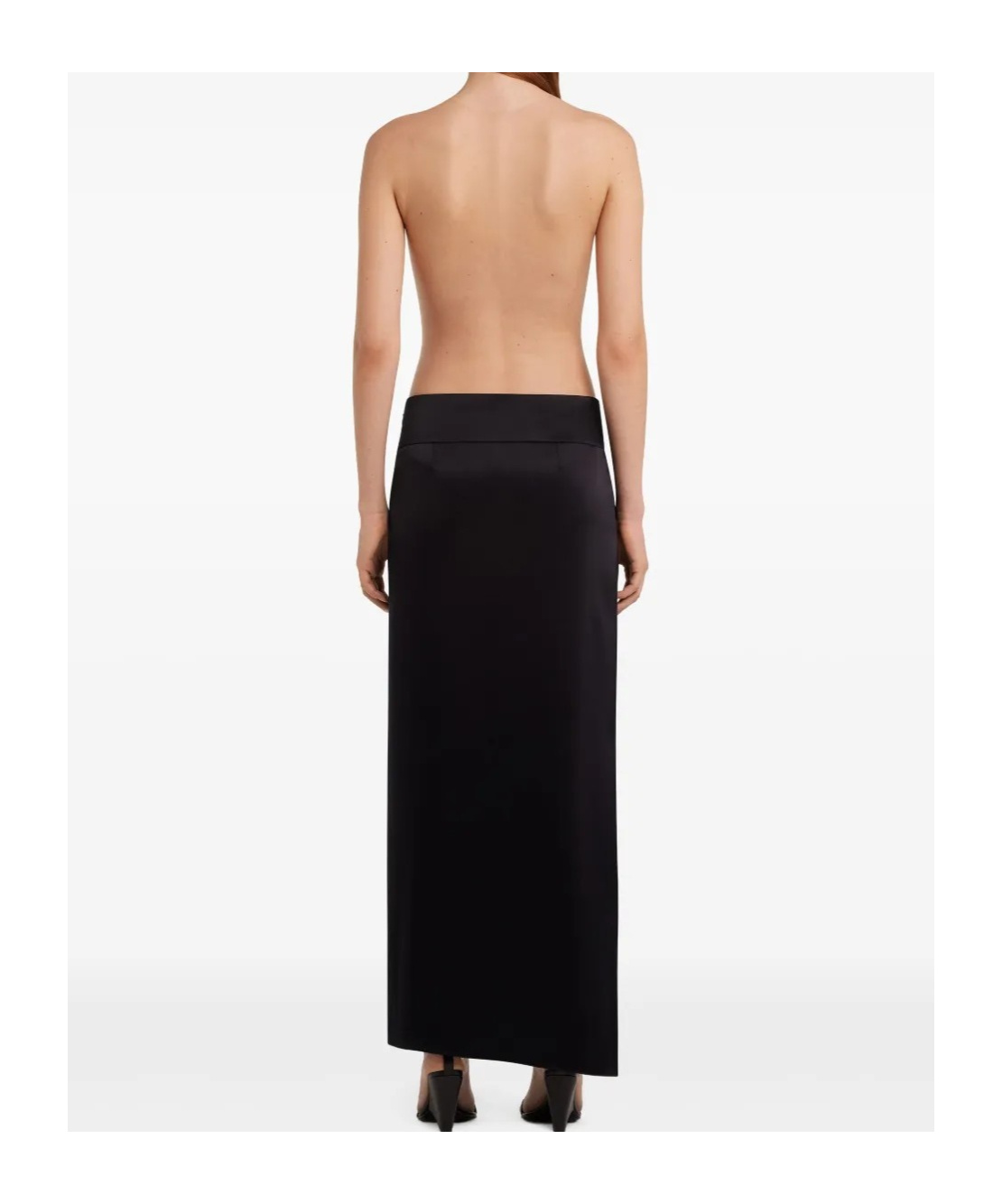 Courrèges Stretch Sheer Bodysuit High Neckline In Black / Sand