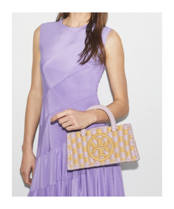 Tory Burch Ella Hand-crocheted East-west Tote In Lavender
