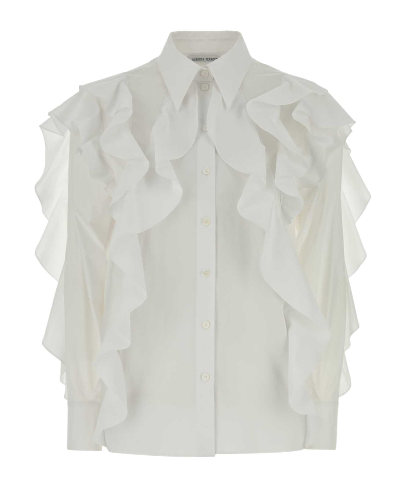 Alberta Ferretti Alberta Ferreti Stretch Poplin Cotton Shirt In White