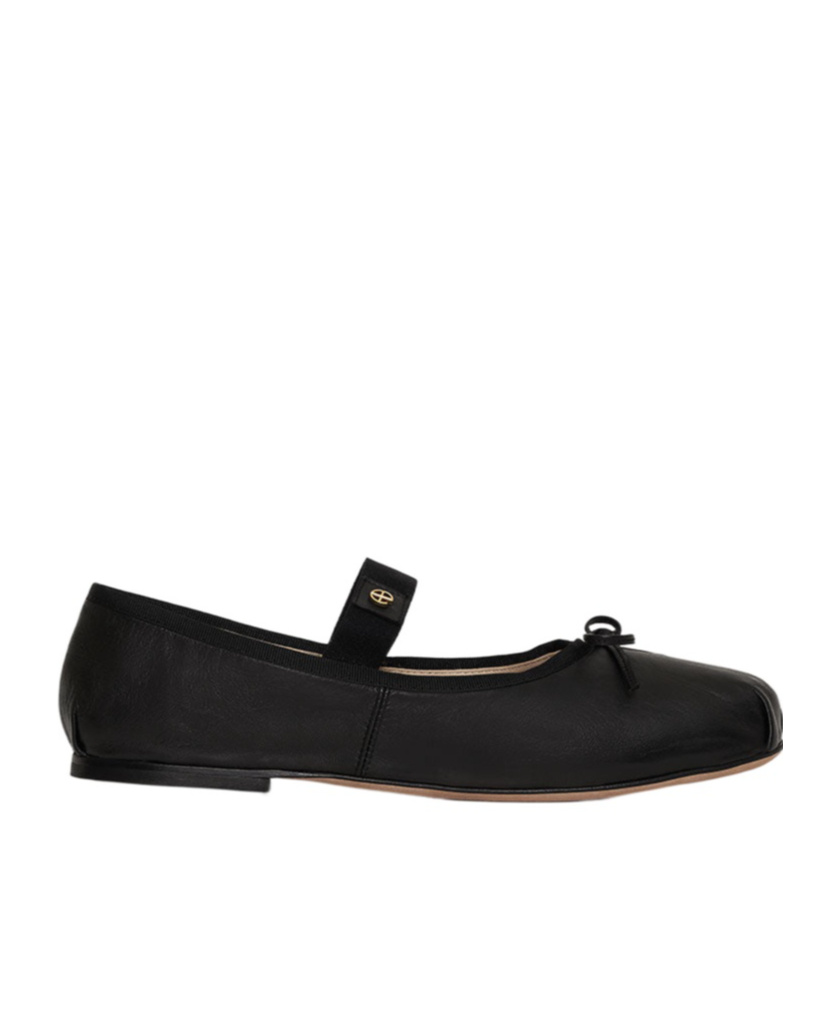 Shop Anine Bing Jolie Bow-detailed Ballerinas In Black