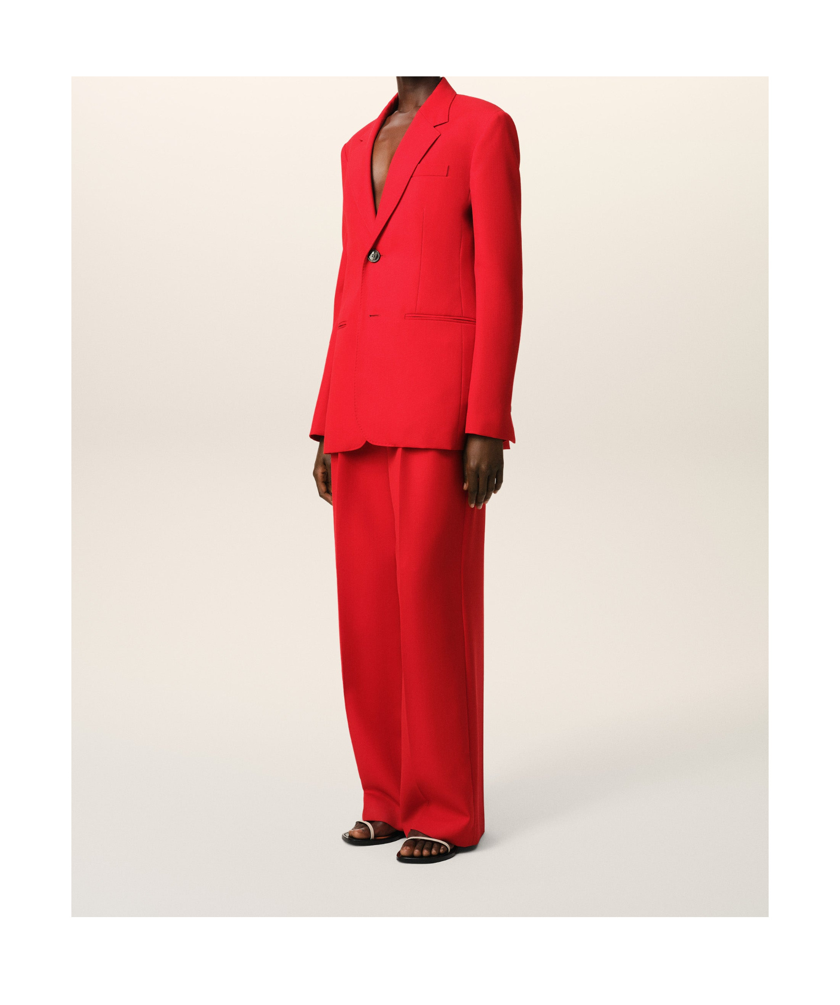 Ami Alexandre Mattiussi Lapel Long-sleeved Suit Coat In Red