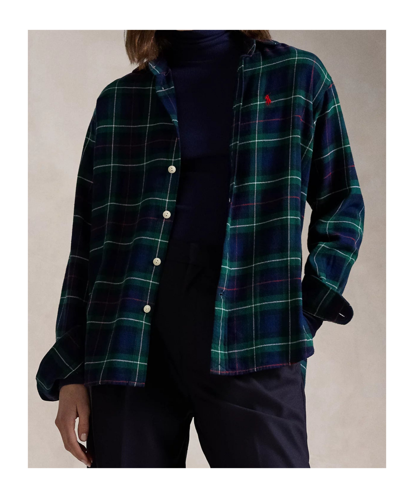 Polo Ralph Lauren Relaxed Fit Plaid Cotton Shirt In Black