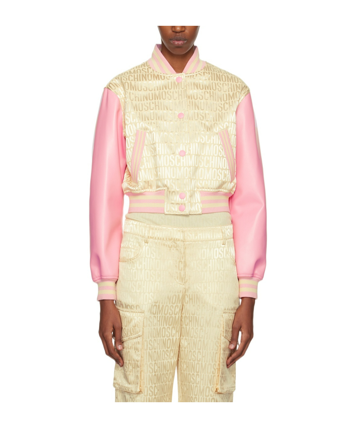 Moschino Splicing Design Long-sleeved Casual Jacket In Multicolor