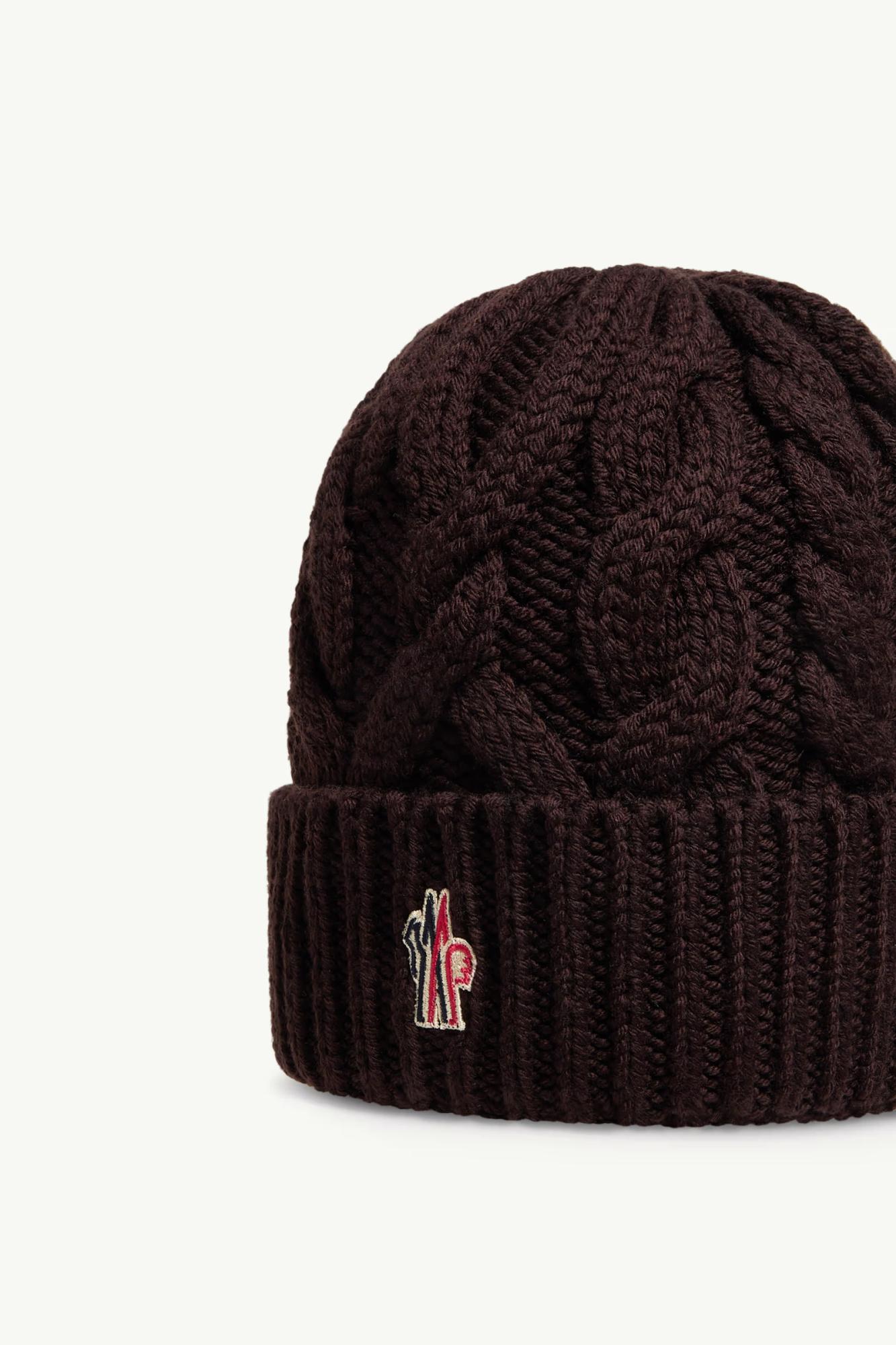 Moncler Wool Beanie In Brown
